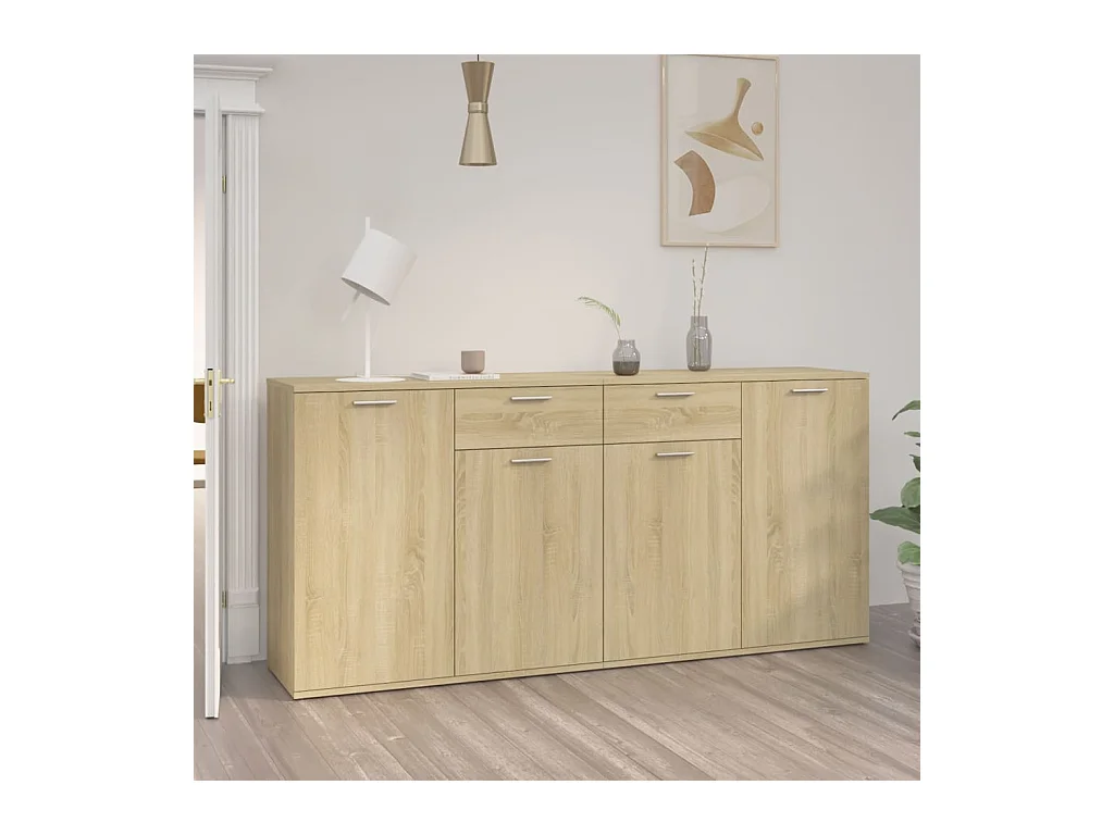 Credenza | Buffet | Armadio Rovere Sonoma 160x36x75 cm in Legno Multistrato