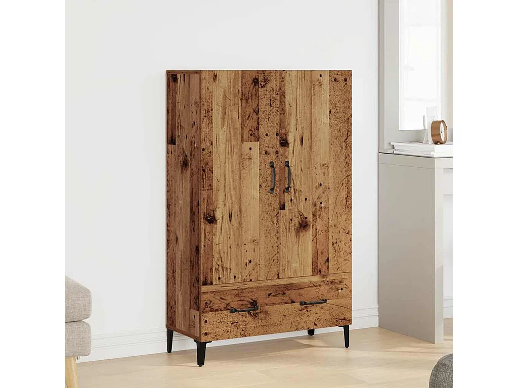 Credenza | Buffet | Armadio Legno Antico 70x31x115 cm in Legno Multistrato