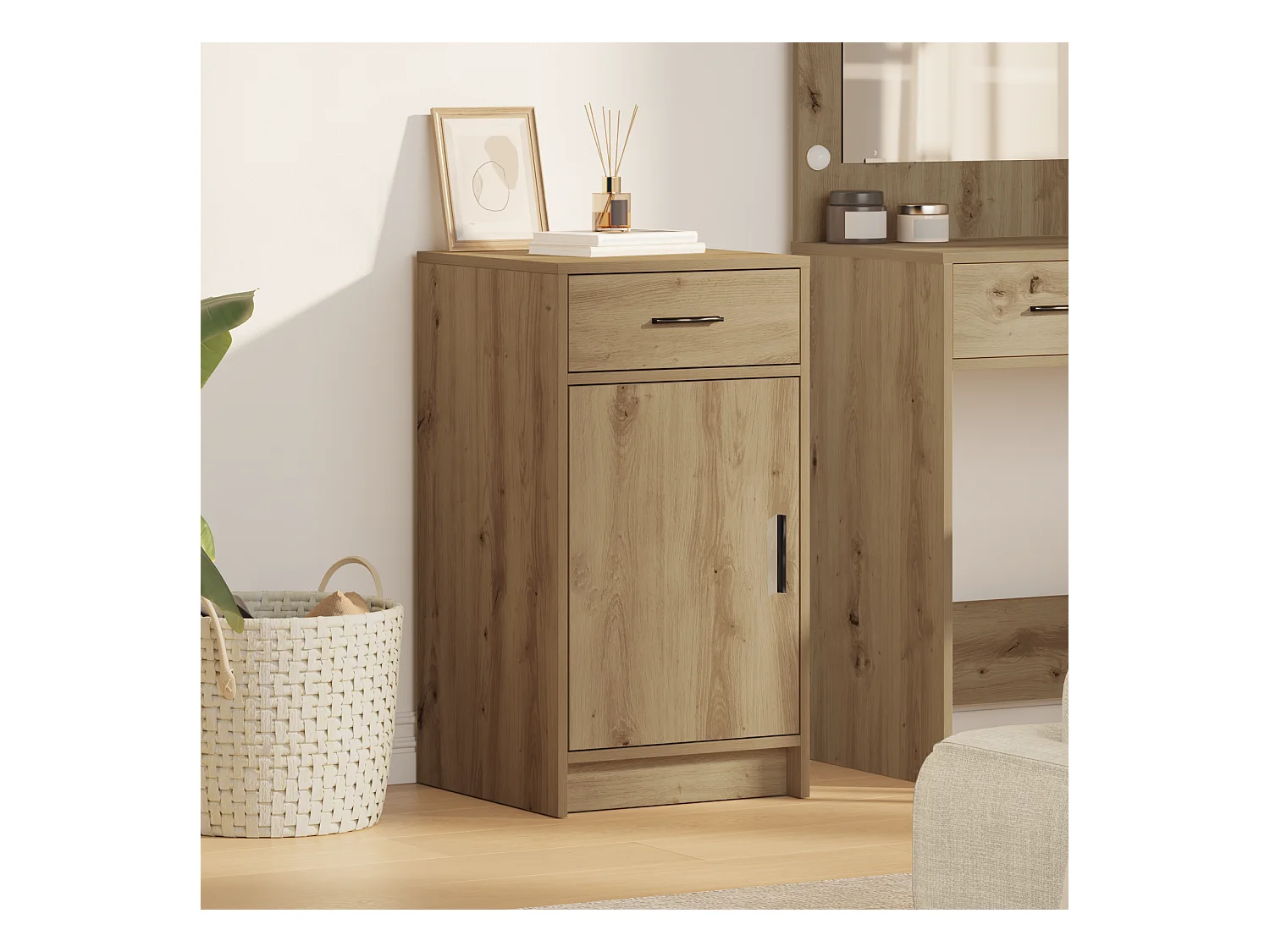 Buffet | Commode à tiroir | Meuble de rangement Artisan Chêne 40x41x75 cm Bois d'ingénierie