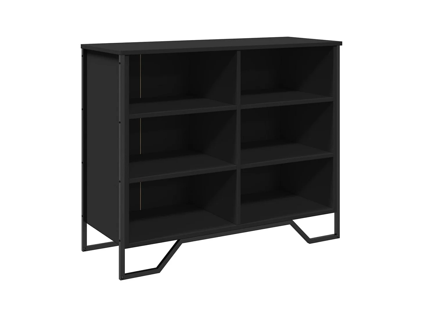 Buffet | Bahut | Meuble de rangement noir 91x35,5x74,5 cm bois d’ingénierie