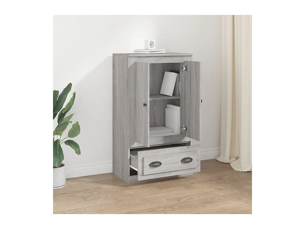 Buffet | Bahut | Meuble de rangement haut sonoma gris 60x35,5x103,5 cm bois d'ingénierie