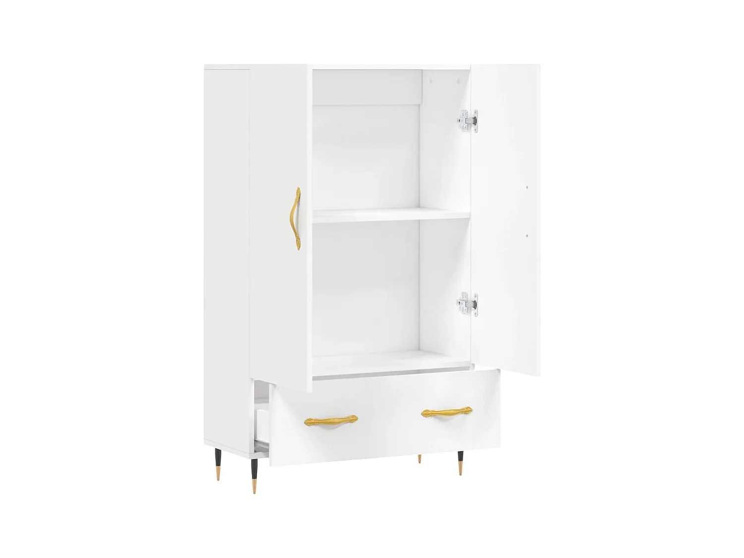 Buffet | Bahut | Meuble de rangement haut blanc 69,5x31x115 cm bois d'ingénierie