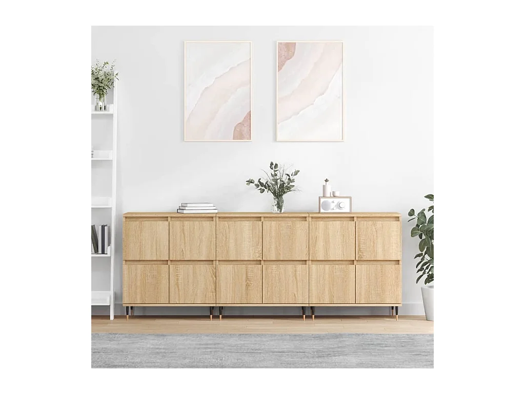 Buffets | Bahuts | Meuble de rangement 3 pcs Chêne sonoma Bois d'ingénierie