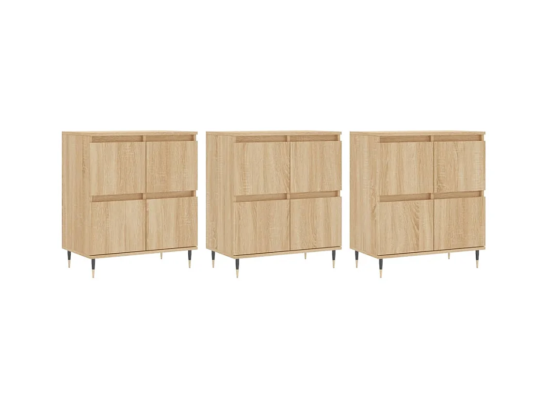 Buffets | Bahuts | Meuble de rangement 3 pcs Chêne sonoma Bois d'ingénierie