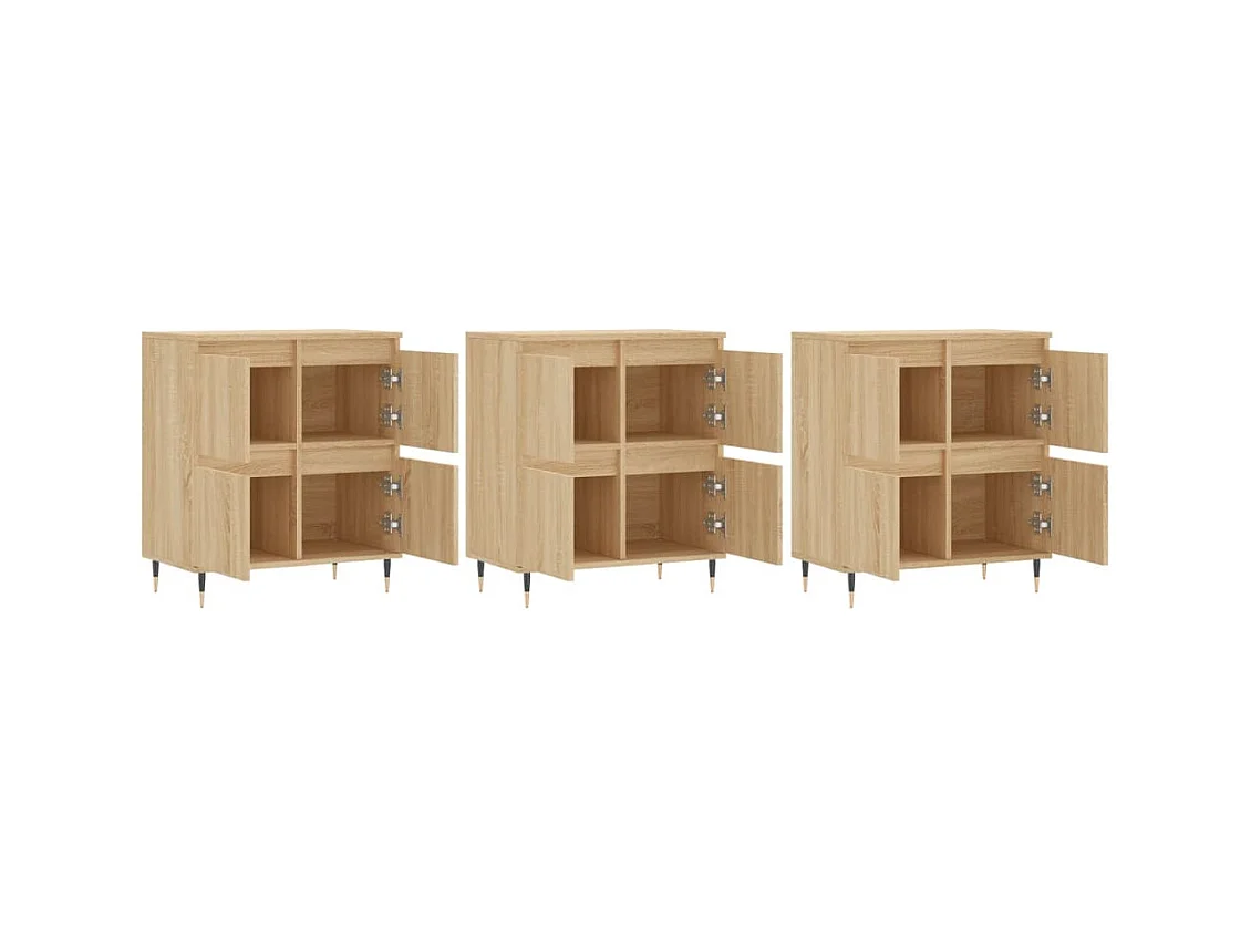 Buffets | Bahuts | Meuble de rangement 3 pcs Chêne sonoma Bois d'ingénierie