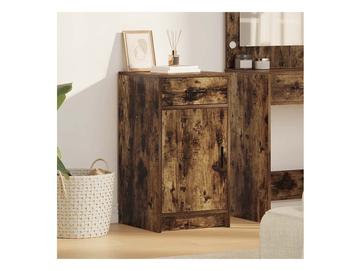 Sideboard | Credenza | Armadio in rovere affumicato 40x41x75 cm in legno ingegnerizzato
