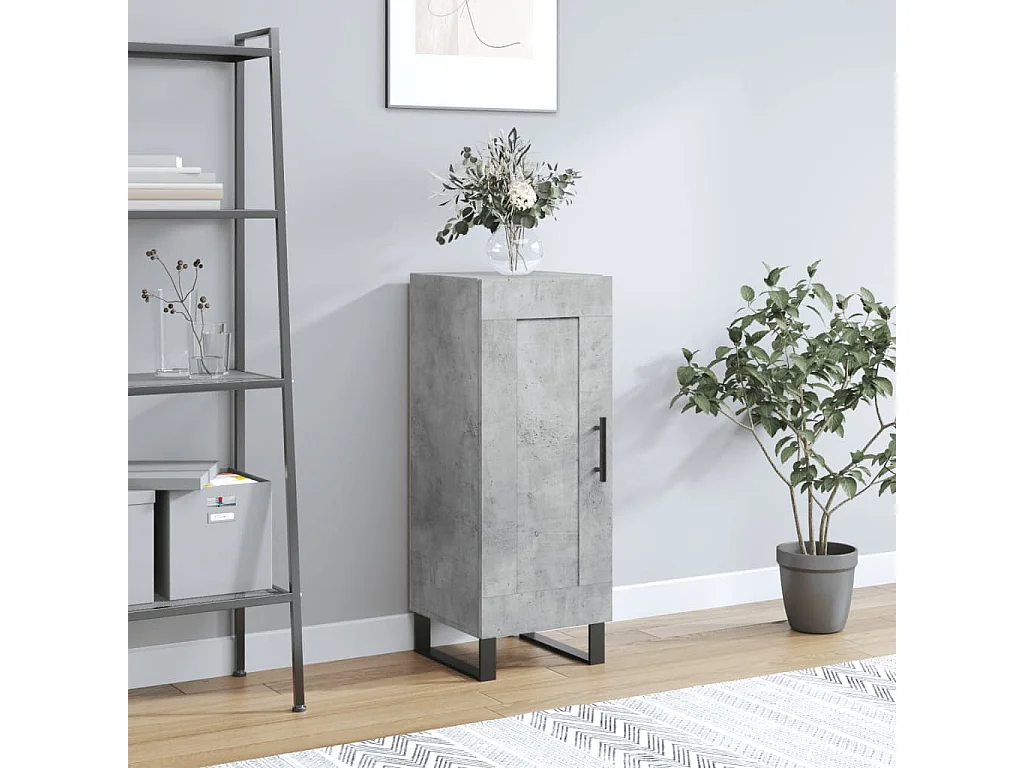 Credenza | Buffet | Armadio Grigio Cemento 34,5x34x90 cm in Legno Multistrato