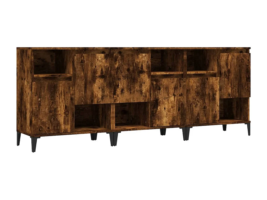 Buffets | Bahuts | Meuble de rangement 3 pcs chêne fumé 60x35x70 cm bois d'ingénierie