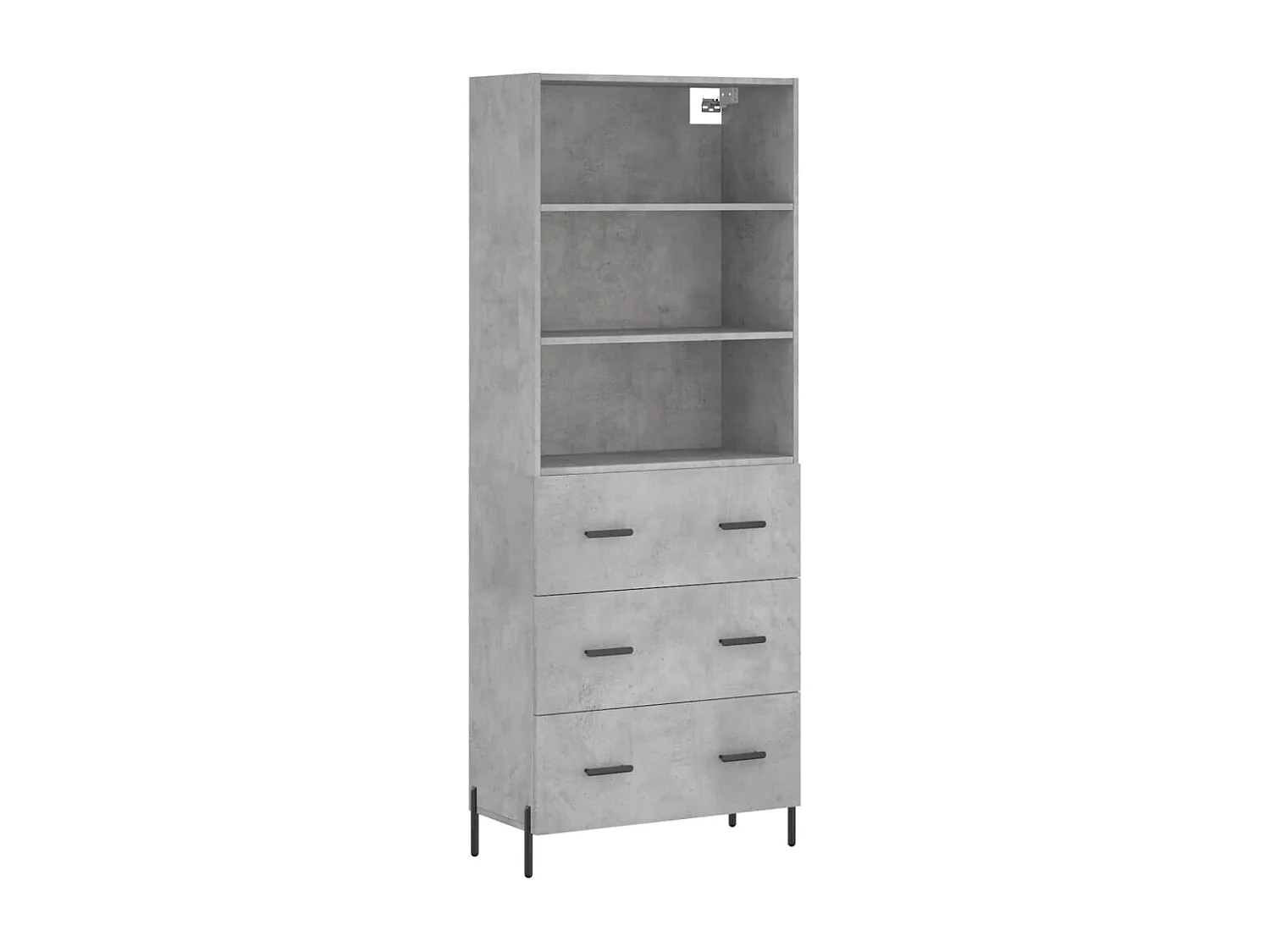 Credenza | Buffet | Armadio Grigio Cemento 69,5x34x180 cm in Legno Multistrato