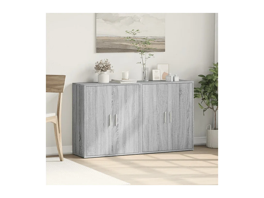 Buffets | Bahuts | Meuble de rangement 2 pcs sonoma gris 60x31x70 cm bois d'ingénierie