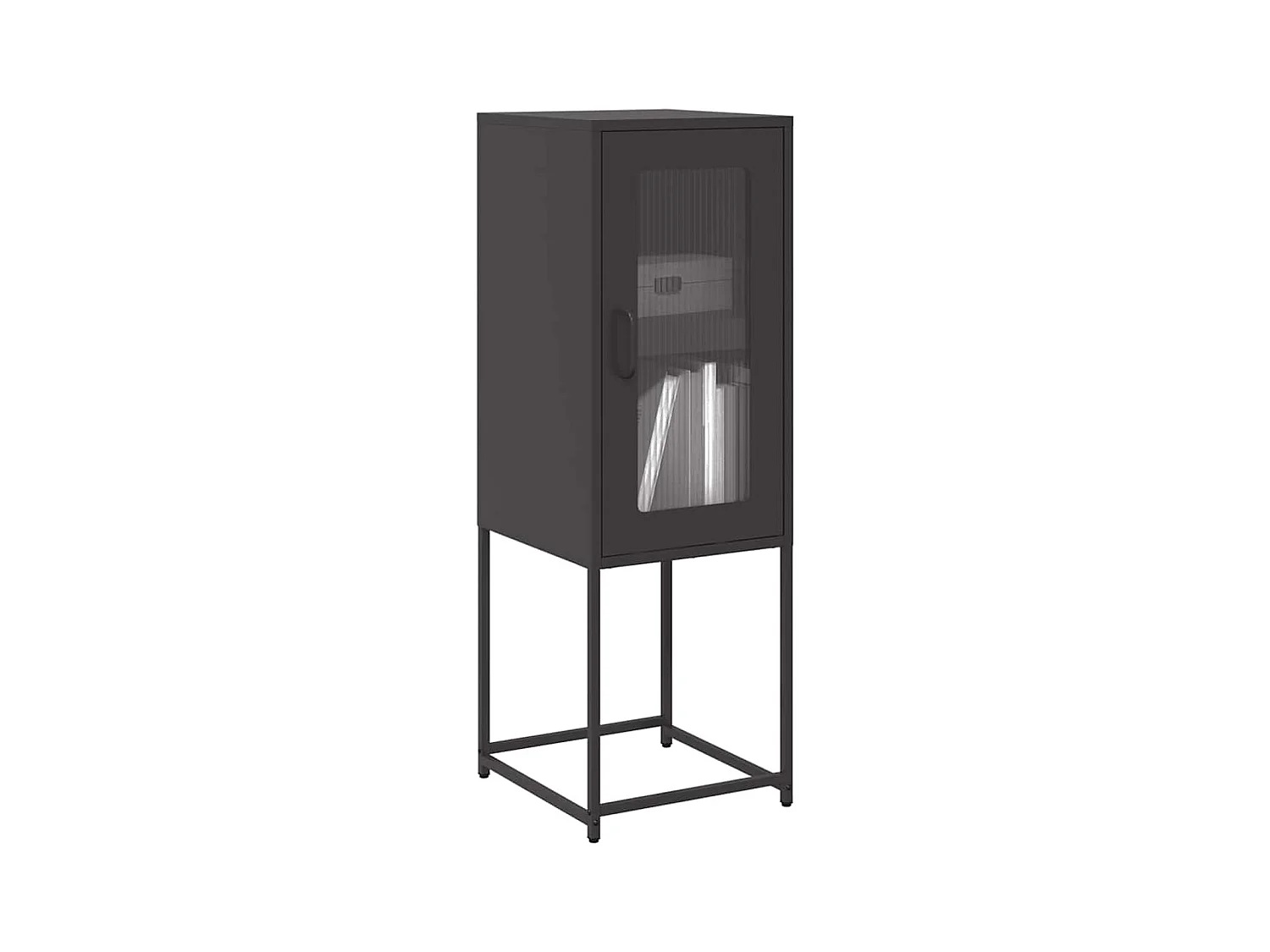 Buffet | Bahut | Meuble de rangement noir 36x39x107 cm acier laminé à froid