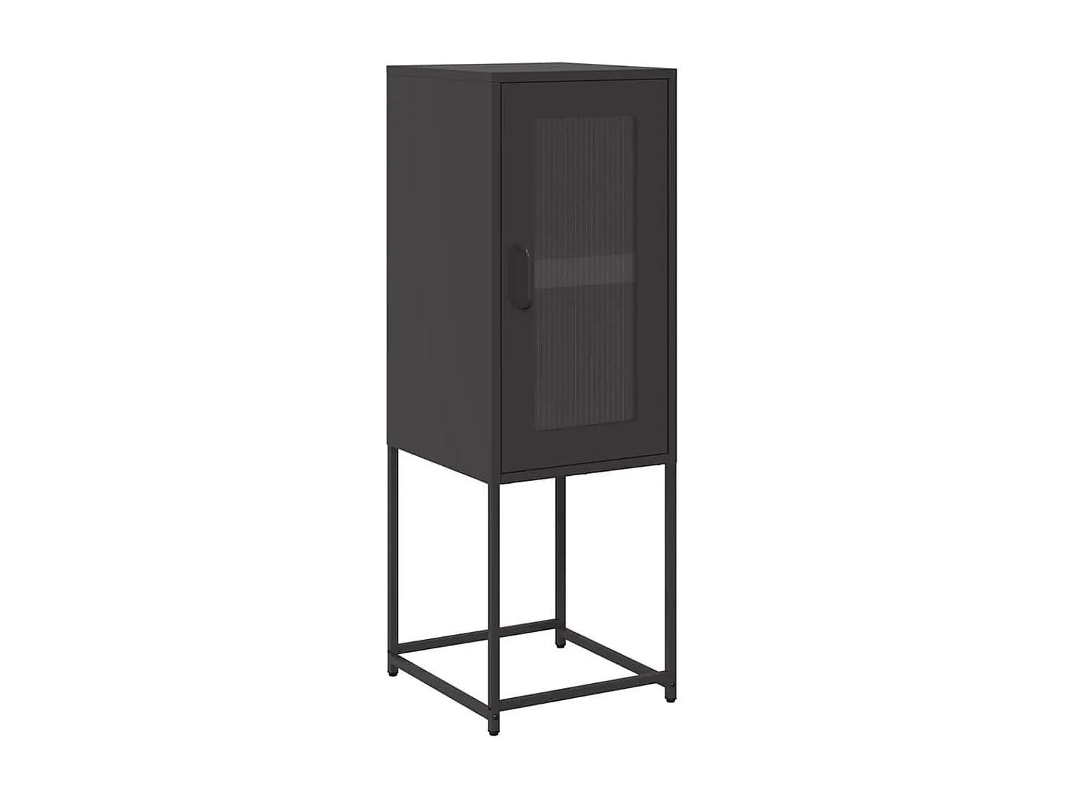 Credenza | Buffet | Armadio Nera 36x39x107 cm in Acciaio Laminato a Freddo