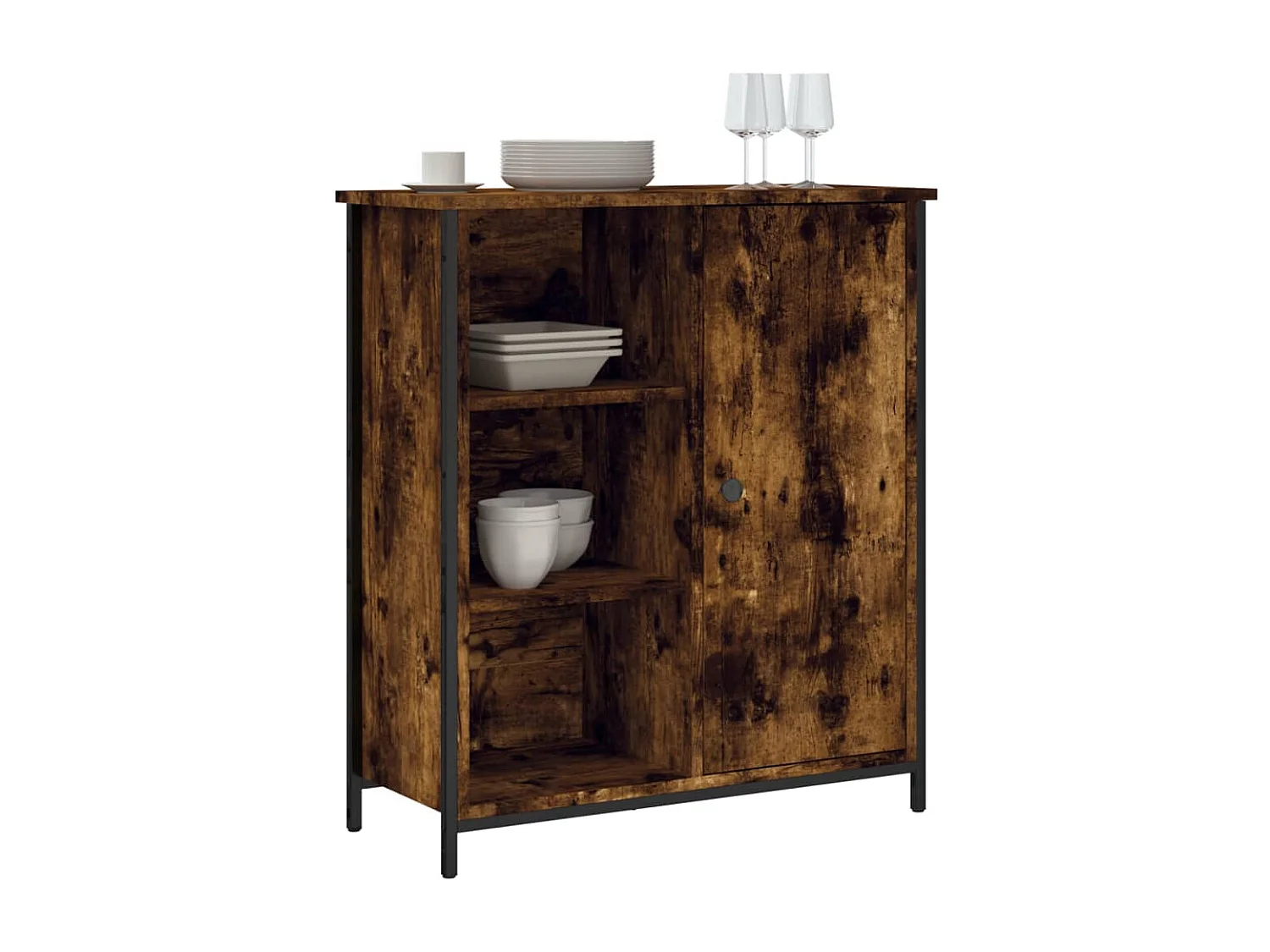 Credenza | Buffet | Armadio Rovere Fumo 70x30x80 cm in Legno Multistrato