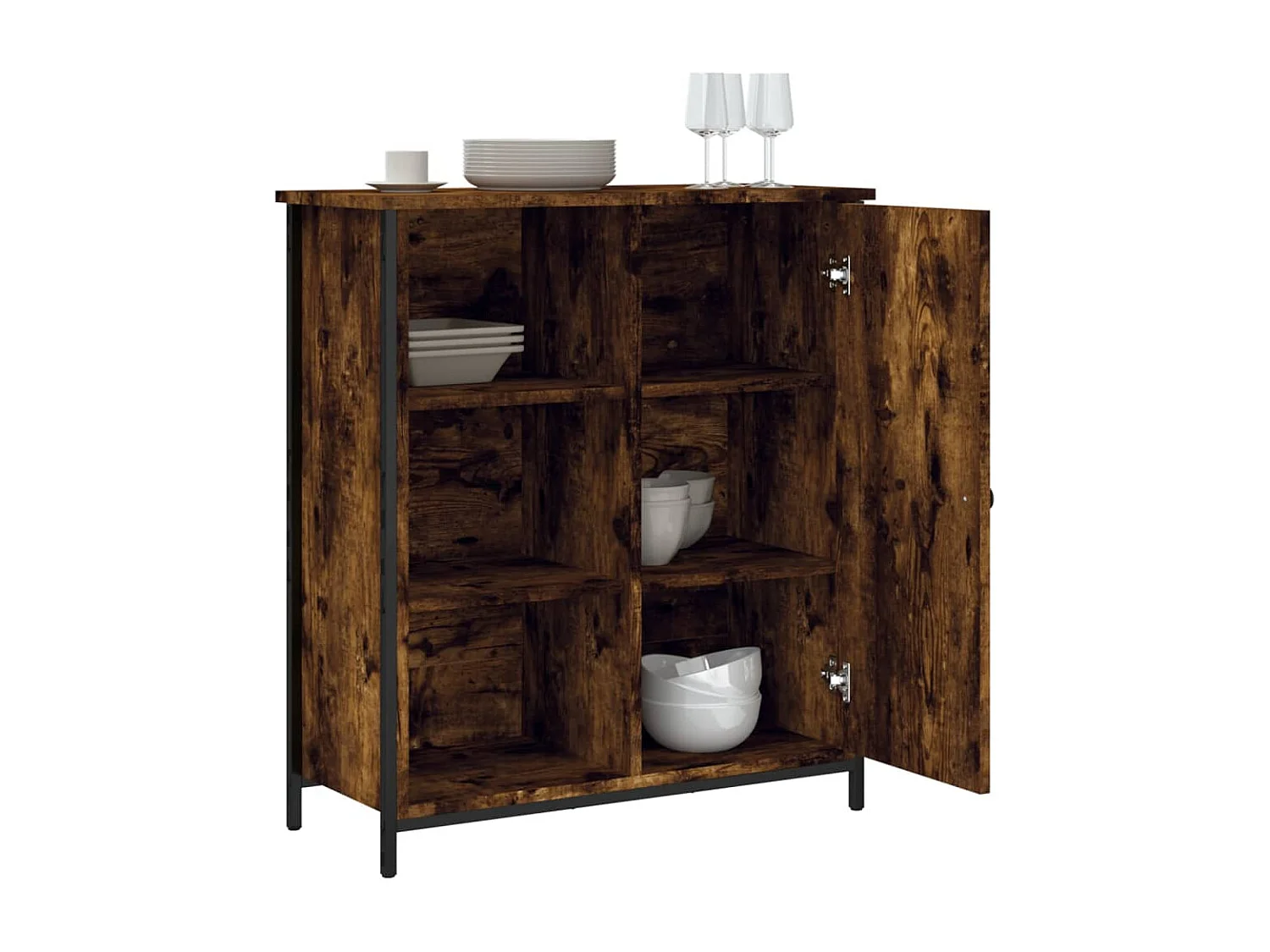 Credenza | Buffet | Armadio Rovere Fumo 70x30x80 cm in Legno Multistrato