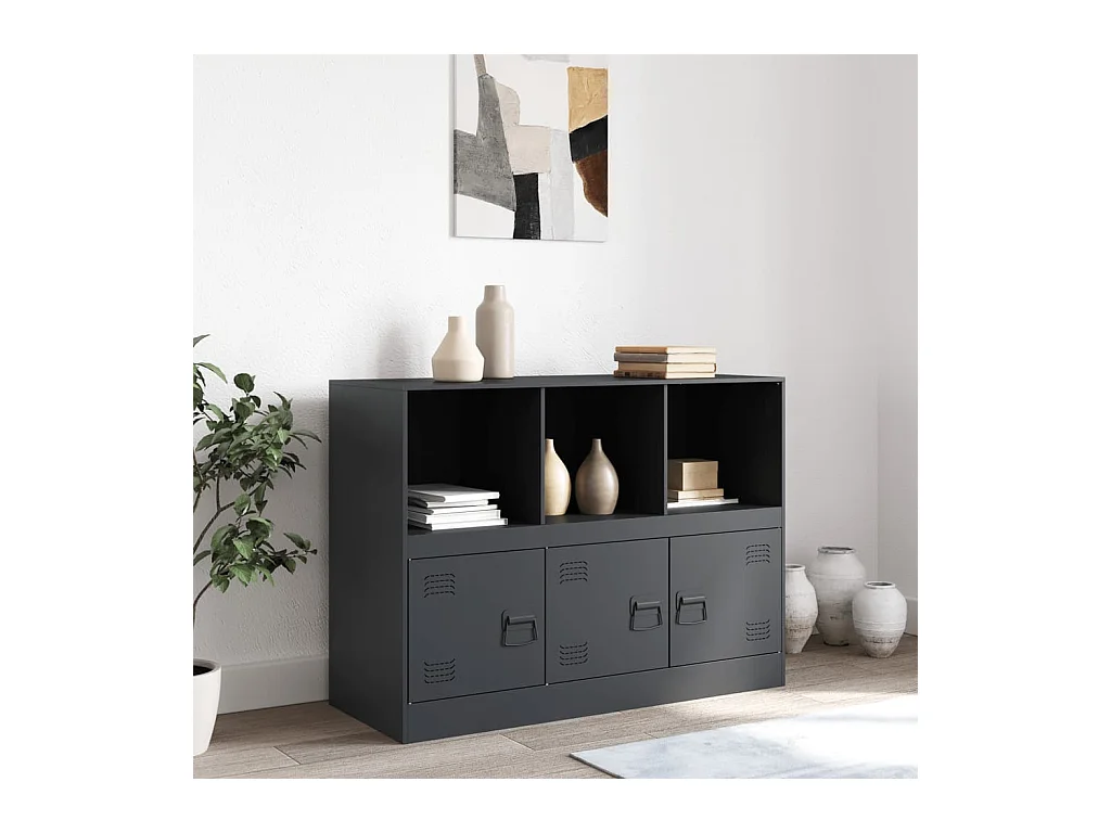 Buffet | Bahut | Meuble de rangement anthracite 99x39x73 cm acier