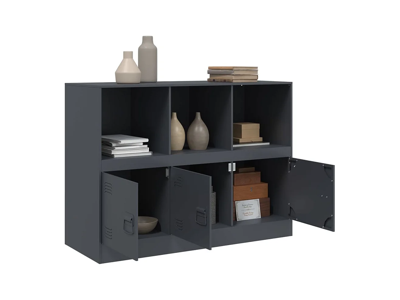 Buffet | Bahut | Meuble de rangement anthracite 99x39x73 cm acier