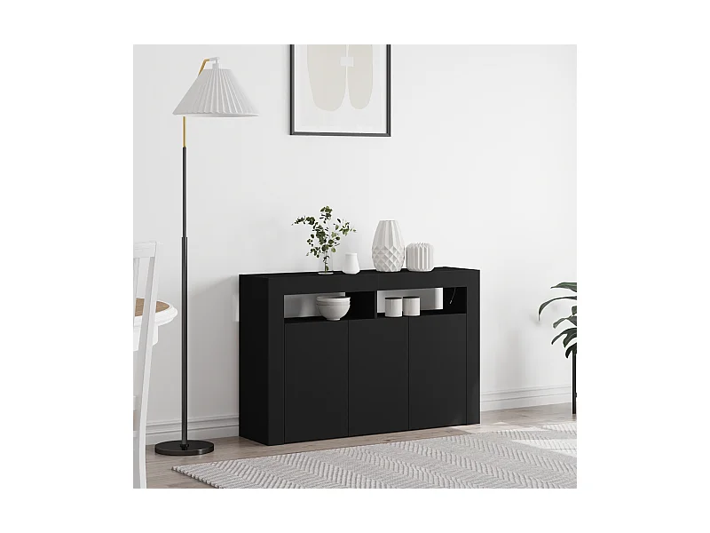 Buffet | Bahut | Meuble de rangement Noir Bois d'ingénierie 116 x 30 x 75 cm Buffet | Bahut | Meuble de rangement