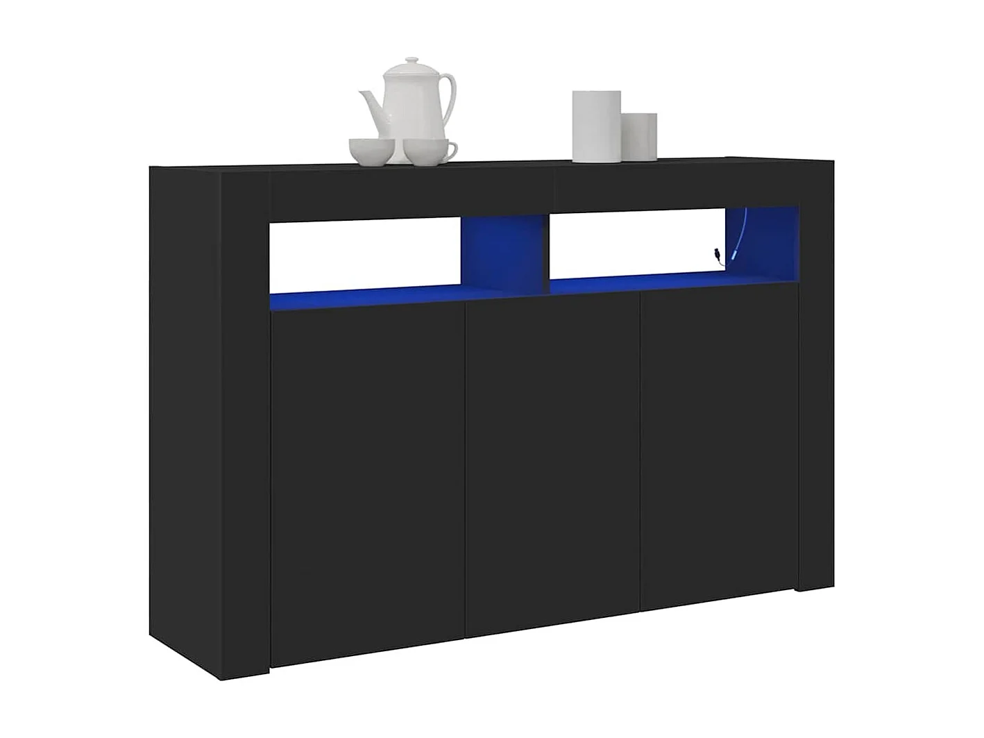 Buffet | Bahut | Meuble de rangement Noir Bois d'ingénierie 116 x 30 x 75 cm Buffet | Bahut | Meuble de rangement