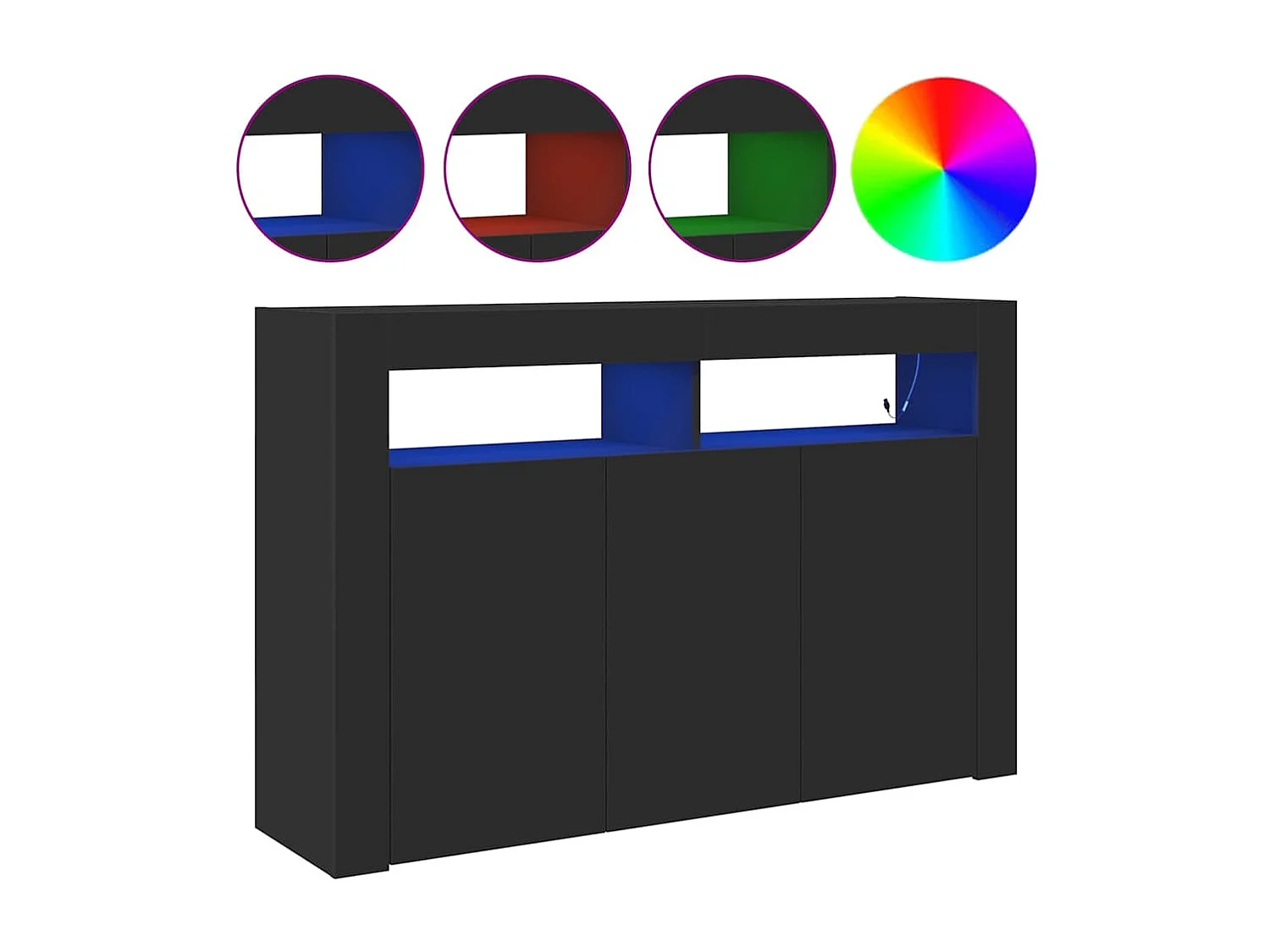 Buffet | Bahut | Meuble de rangement Noir Bois d'ingénierie 116 x 30 x 75 cm Buffet | Bahut | Meuble de rangement