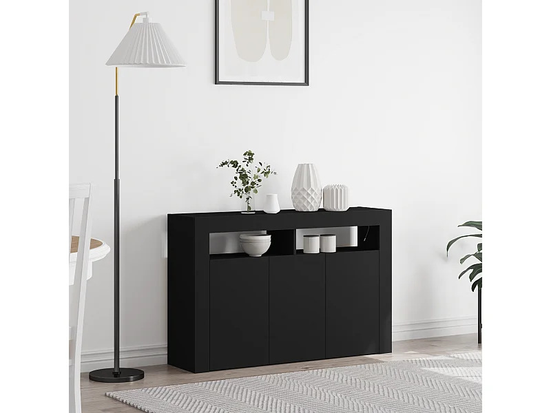Buffet | Bahut | Meuble de rangement Noir Bois d'ingénierie 116 x 30 x 75 cm Buffet | Bahut | Meuble de rangement