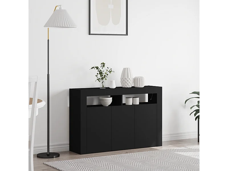 Buffet | Bahut | Meuble de rangement Noir Bois d'ingénierie 116 x 30 x 75 cm Buffet | Bahut | Meuble de rangement