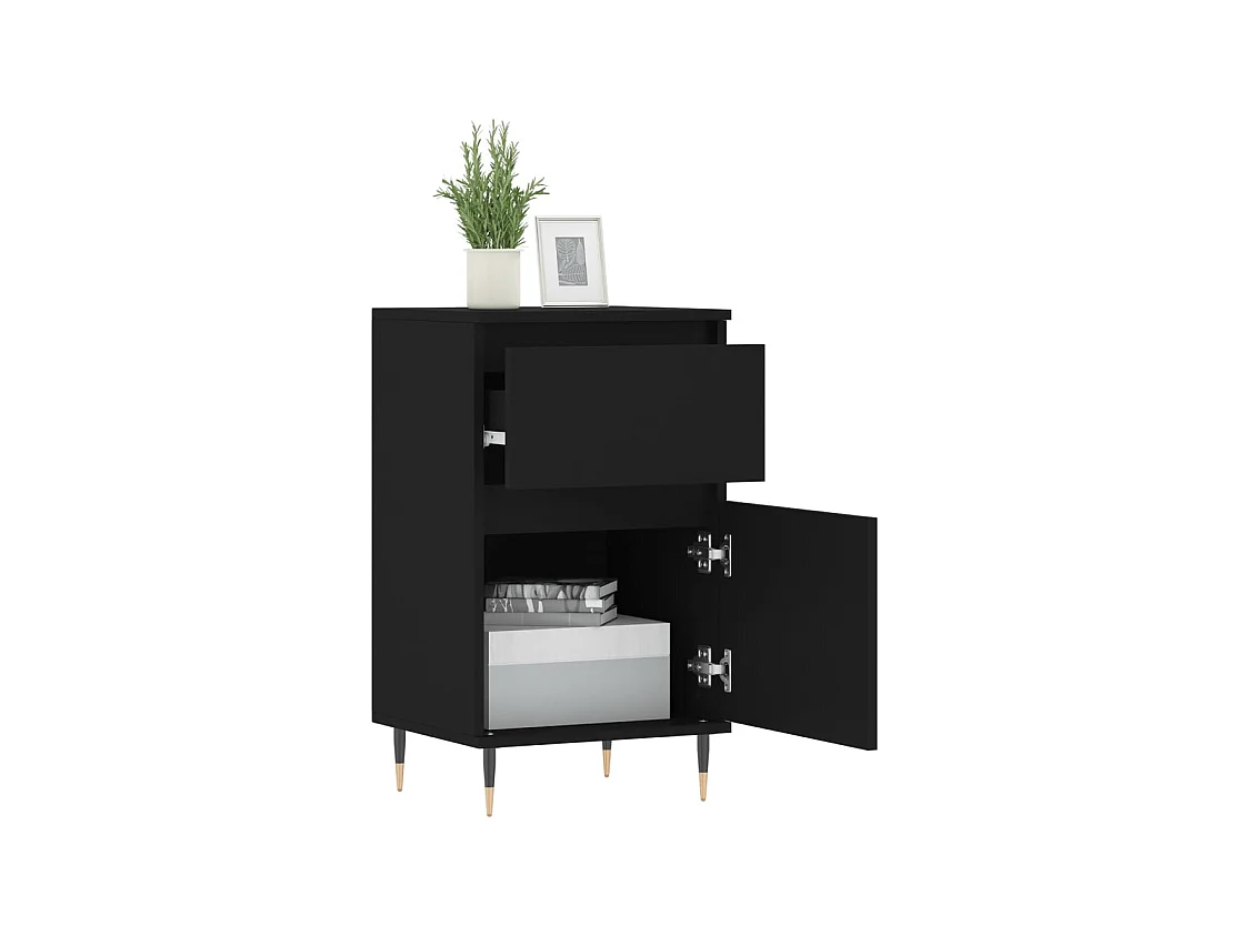 Buffets | Bahuts | Meuble de rangement 2 pcs noir 40x35x70 cm bois d’ingénierie
