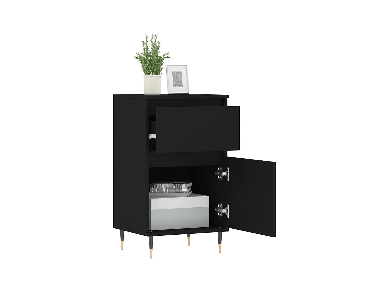 Buffets | Bahuts | Meuble de rangement 2 pcs noir 40x35x70 cm bois d’ingénierie