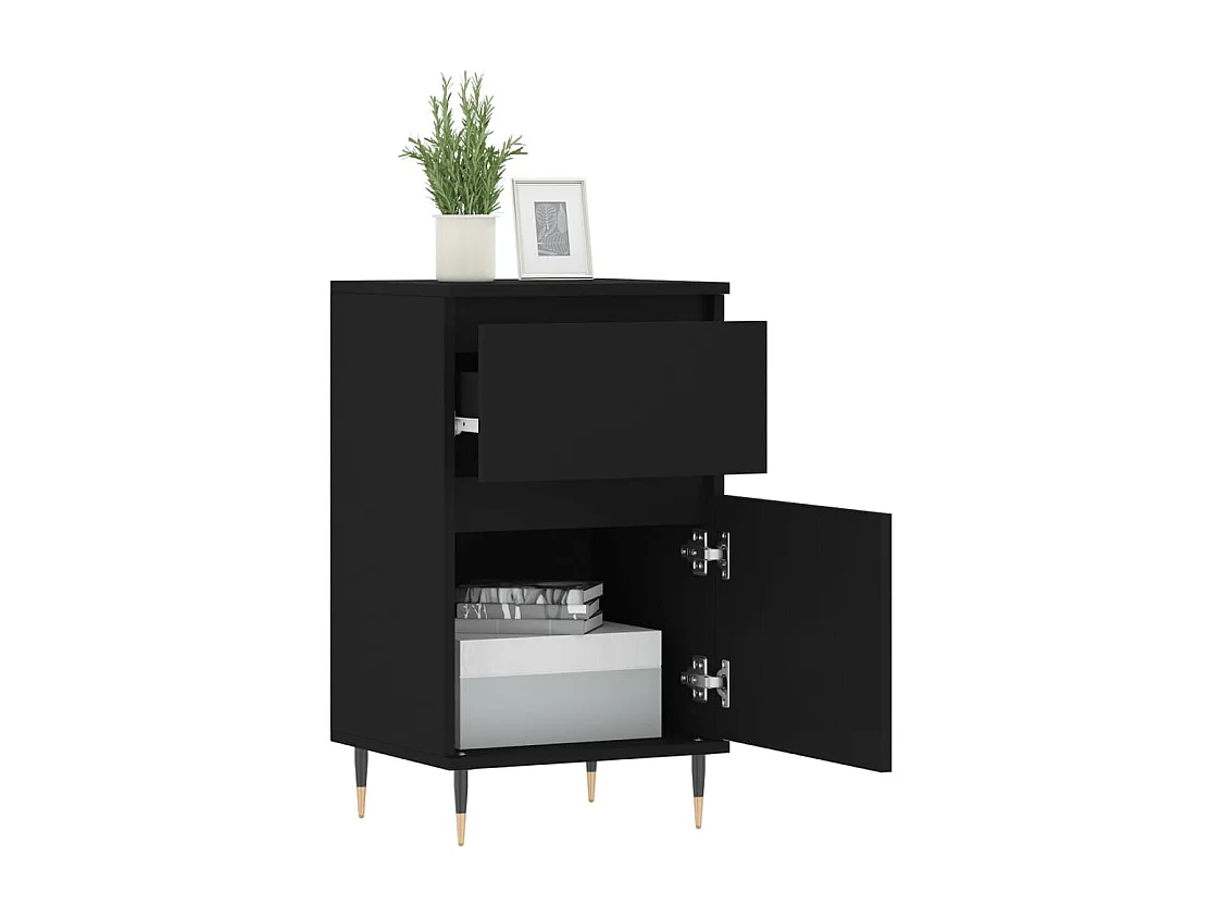 Buffets | Bahuts | Meuble de rangement 2 pcs noir 40x35x70 cm bois d’ingénierie