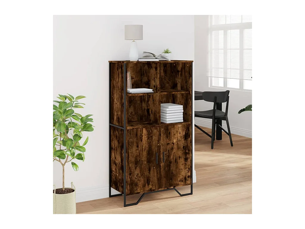 Credenza | Buffet | Armadio Rovere Fumo 79,5x35,5x137,5 cm in Legno Multistrato