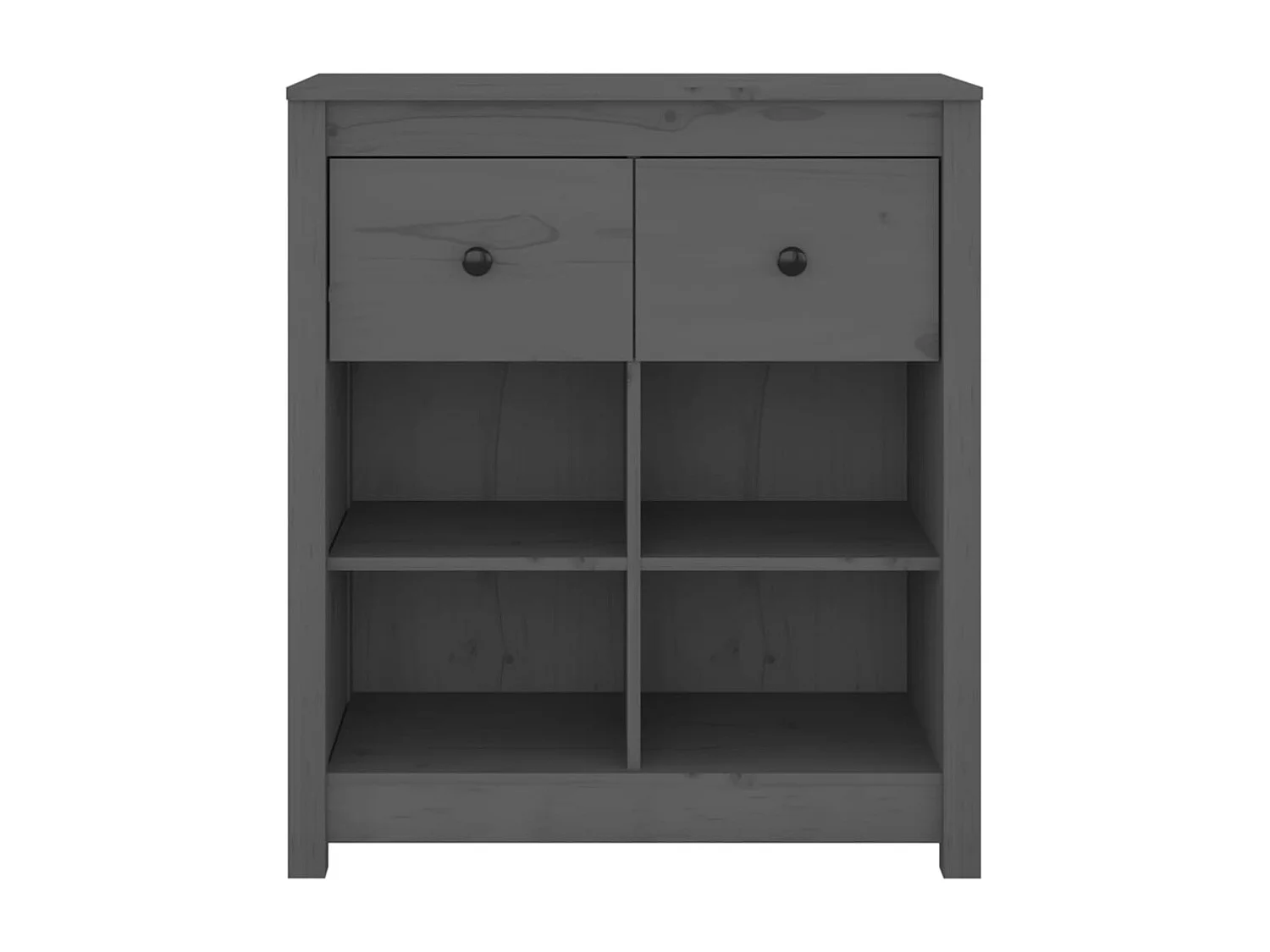 Credenza | Buffet | Armadio Grigia 70x35x80 cm in Legno Massello di Pino