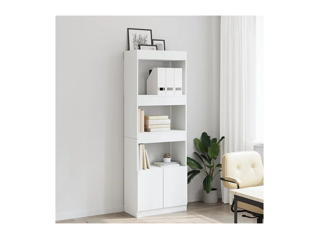 Credenza | Buffet | Armadio Bianca 63x33x180 cm in Truciolato