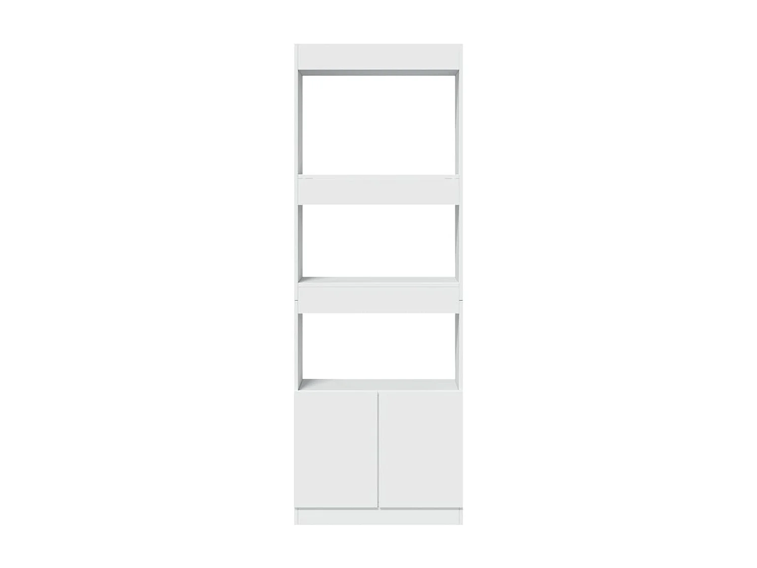 Buffet | Bahut | Meuble de rangement haut 63x33x180 cm blanc bois d'ingénierie