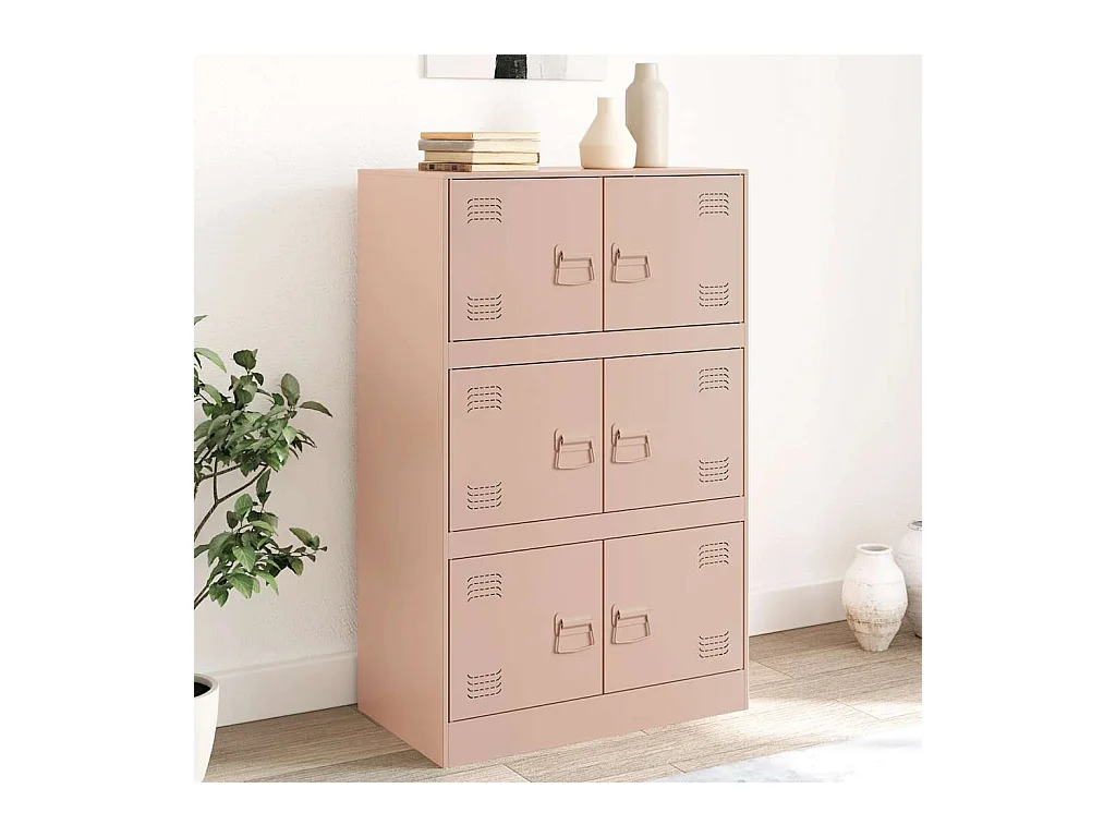 Buffet | Bahut | Meuble de rangement rose 67x39x107 cm acier