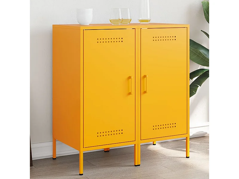 Credenze | Buffet | Armadi 2 pz Giallo Senape 36x39x79 cm in Acciaio