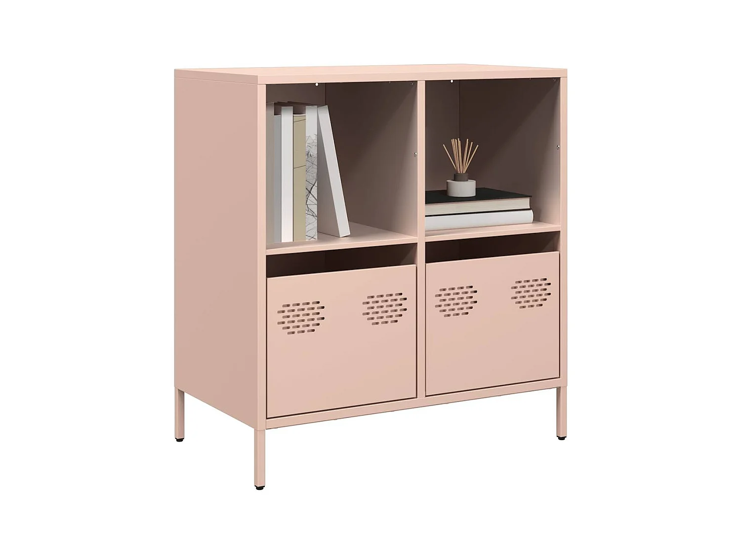 Credenza | Buffet | Armadio Rosa 68x39x73,5 cm in Acciaio Laminato a Freddo
