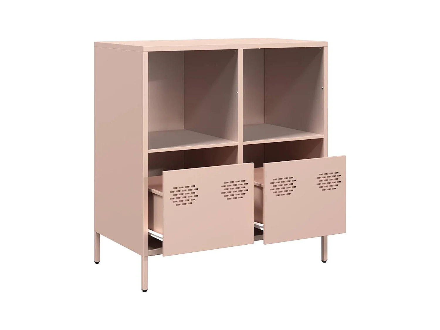 Credenza | Buffet | Armadio Rosa 68x39x73,5 cm in Acciaio Laminato a Freddo