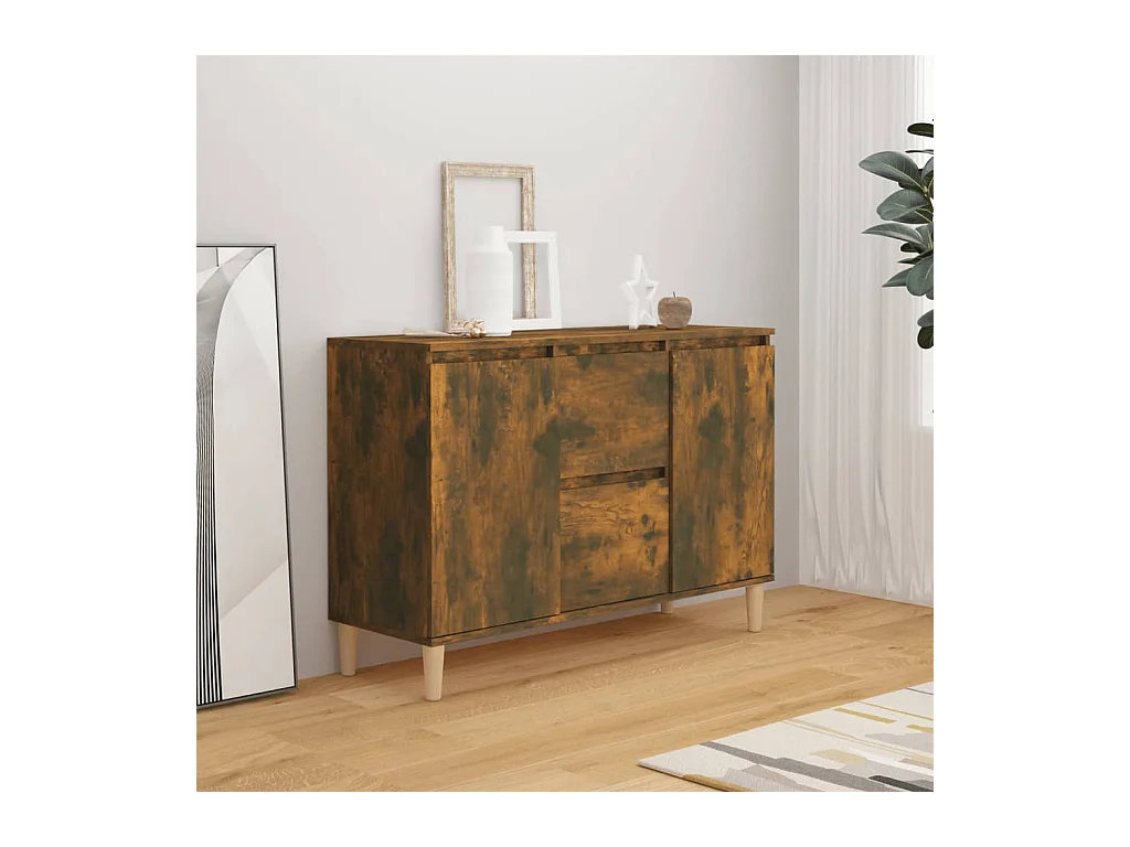 Credenza | Buffet | Armadio Rovere Fumo 101x35x70 cm in Legno Multistrato