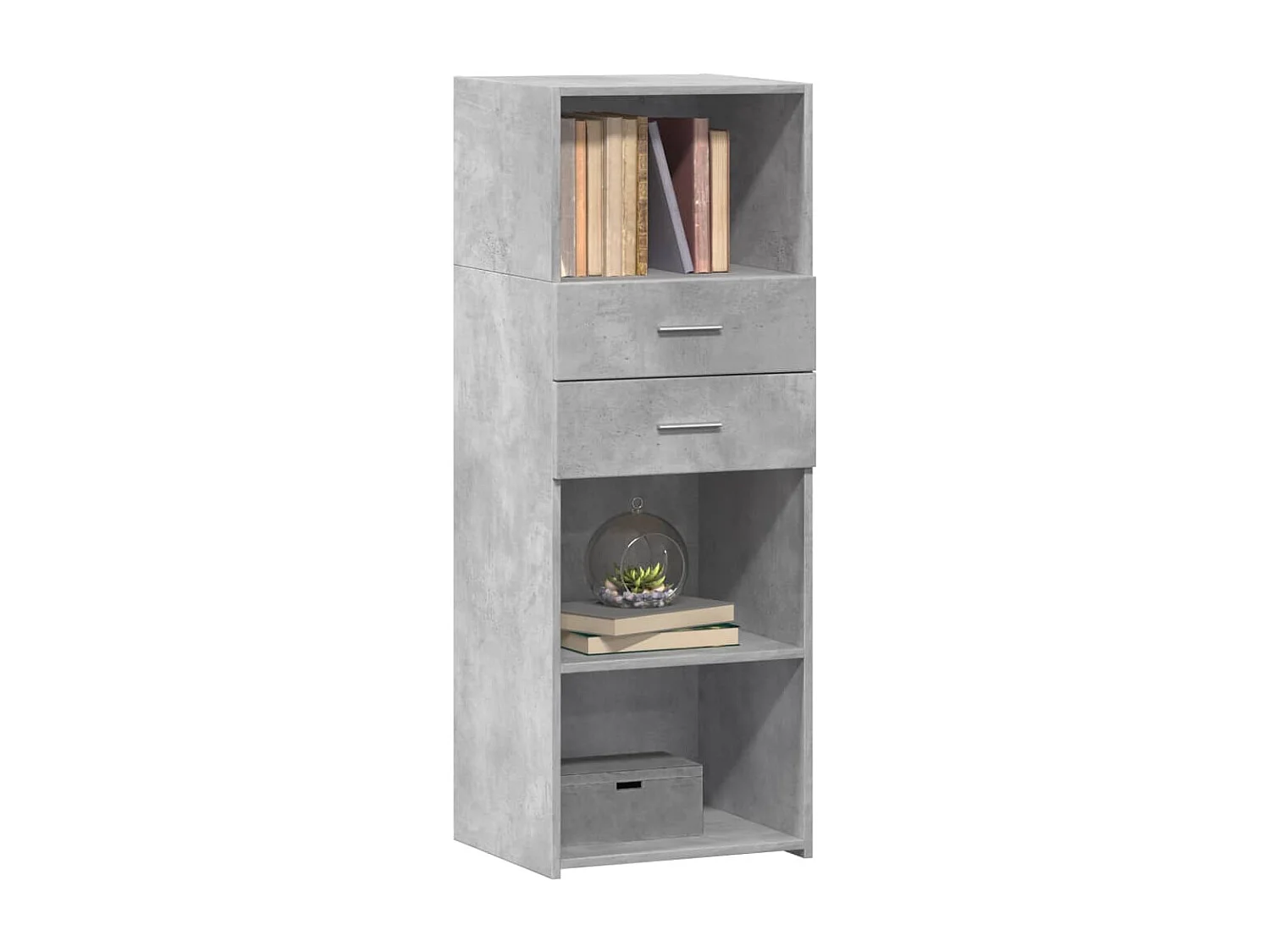 Credenza | Buffet | Armadio Grigio Cemento 45x42,5x124 cm in Legno Multistrato