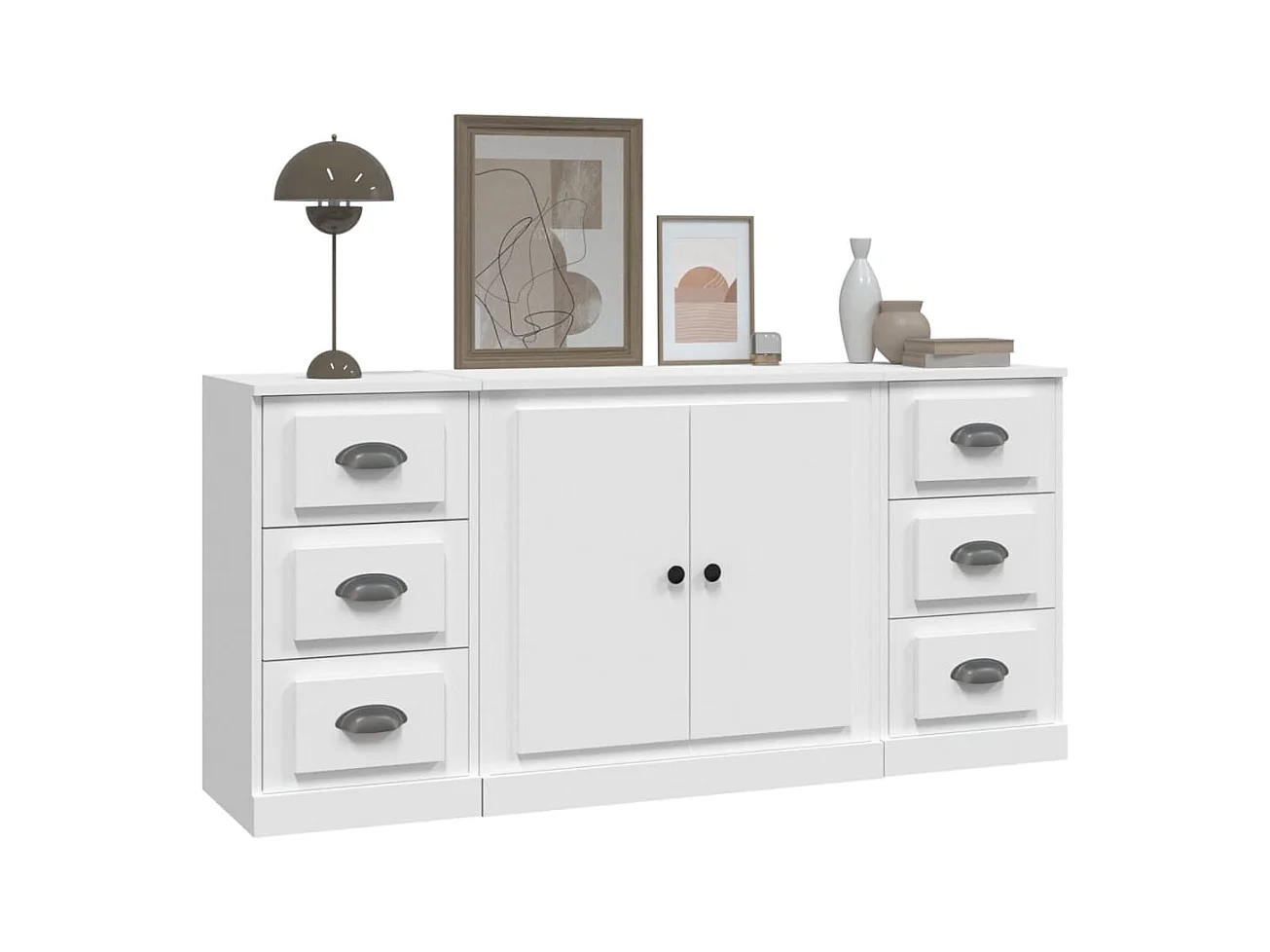 Buffets | Bahuts | Meuble de rangement 3 pcs Blanc Bois d'ingénierie