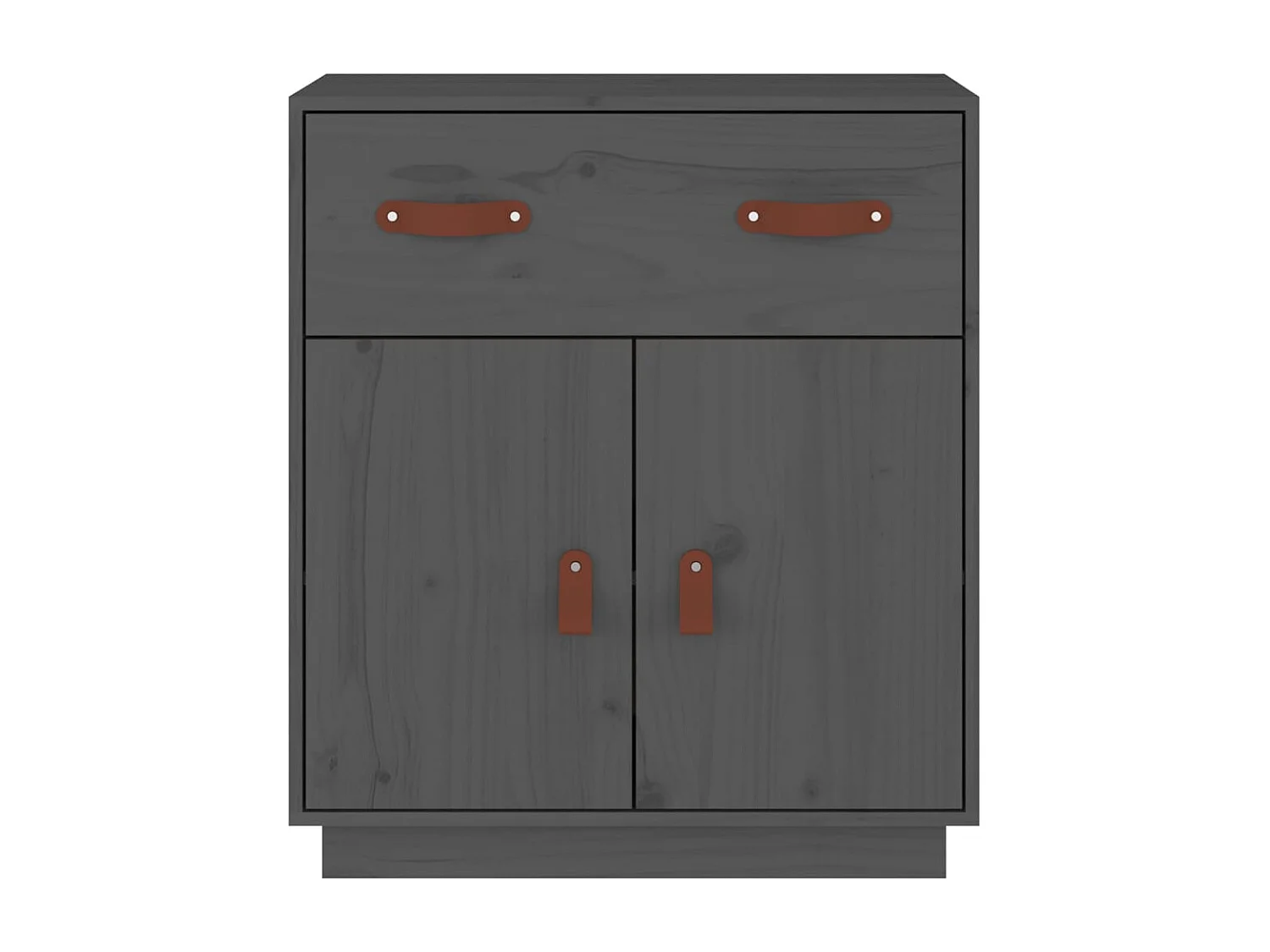 Credenza | Buffet | Armadio Grigia 65,5x40x75 cm in Legno Massello di Pino