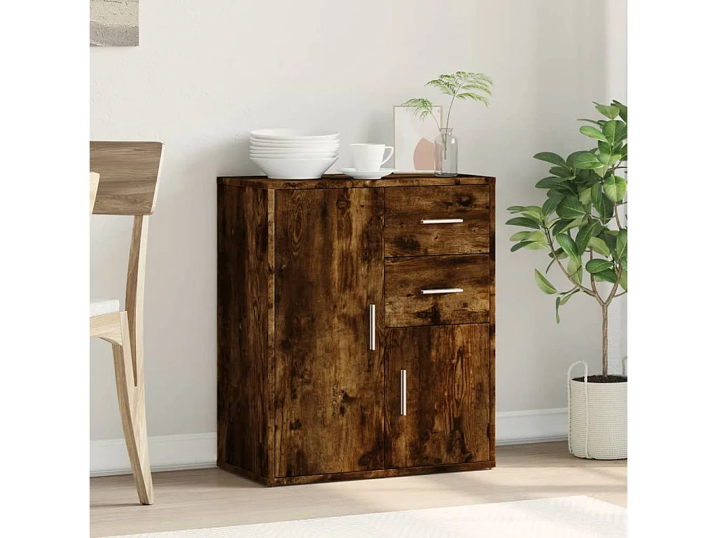 Buffet | Sideboard | Dressoir 60x31x70 cm bewerkt hout gerookt eikenkleurig