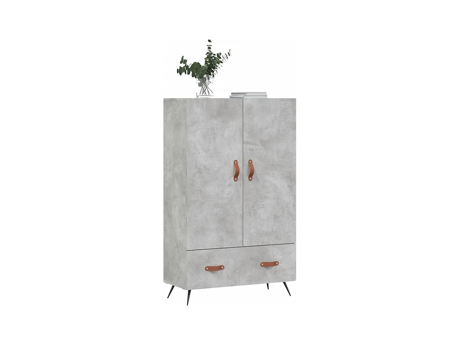 Buffet | Bahut | Meuble de rangement haut gris béton 69,5x31x115 cm bois d'ingénierie
