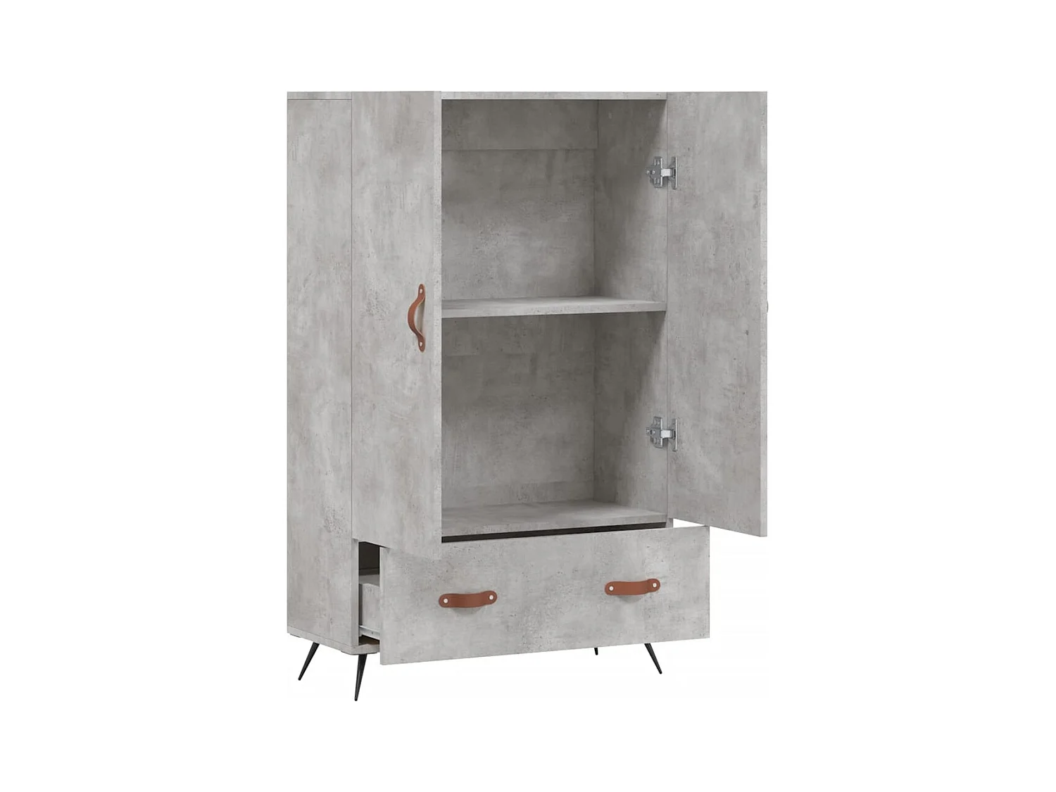 Buffet | Bahut | Meuble de rangement haut gris béton 69,5x31x115 cm bois d'ingénierie