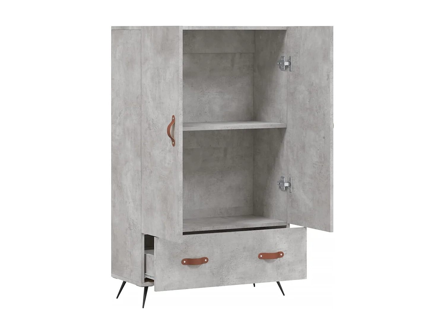 Buffet | Bahut | Meuble de rangement haut gris béton 69,5x31x115 cm bois d'ingénierie
