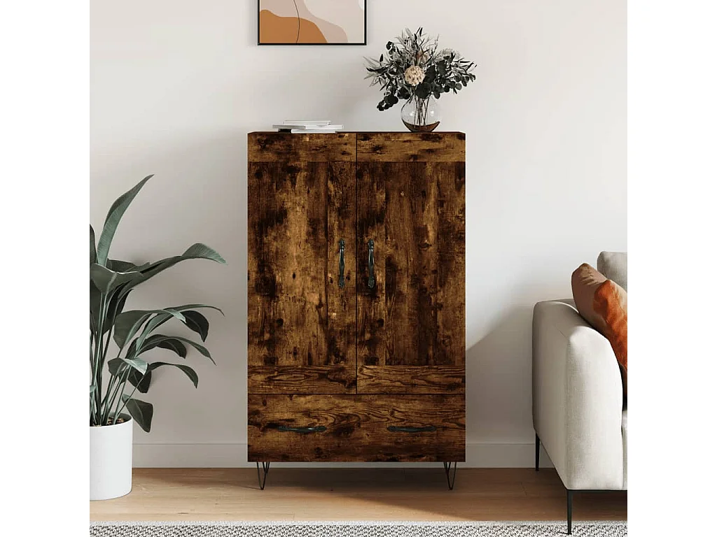 Credenza | Buffet | Armadio Rovere Fumo 69,5x31x115 cm in Legno Multistrato