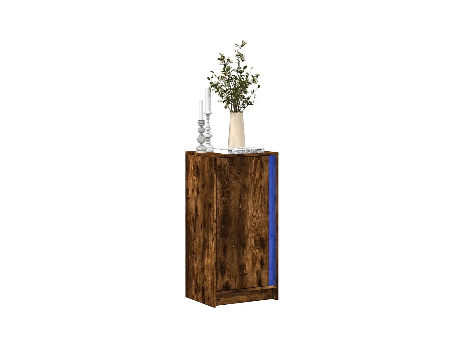 Buffet | Bahut | Meuble de rangement avec LED chêne fumé 42,5x34x85 cm bois d'ingénierie