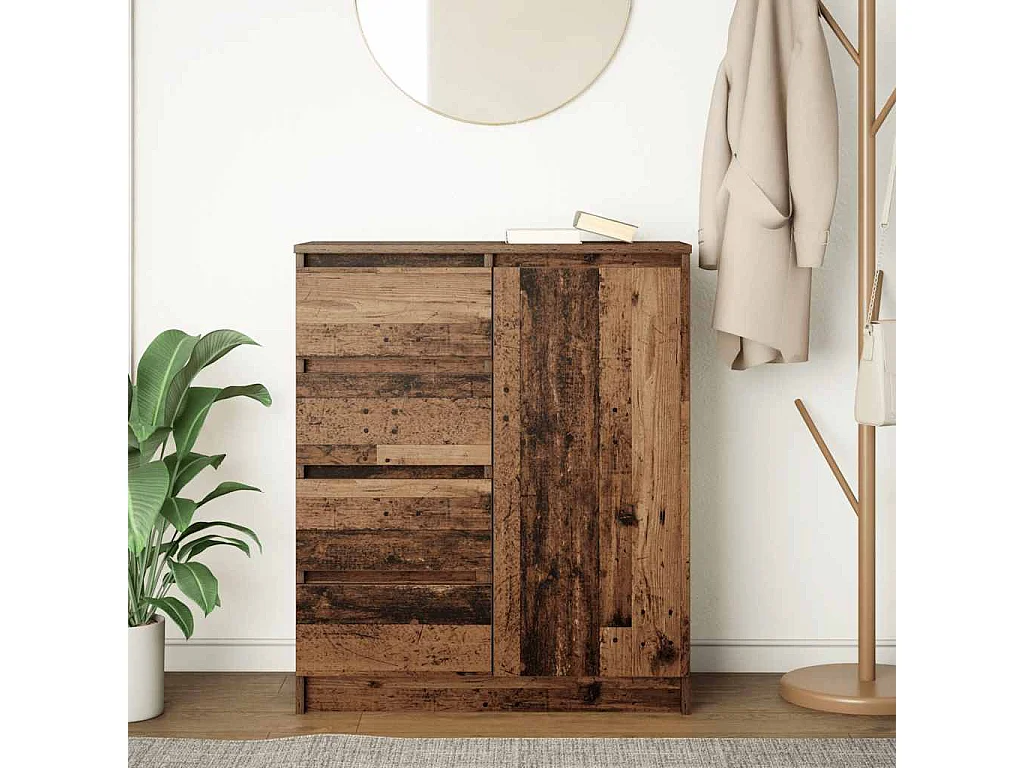 Buffet | Commode à tiroir | Meuble de rangement avec tiroirs vieux bois 71x35x84 cm bois d'ingénierie