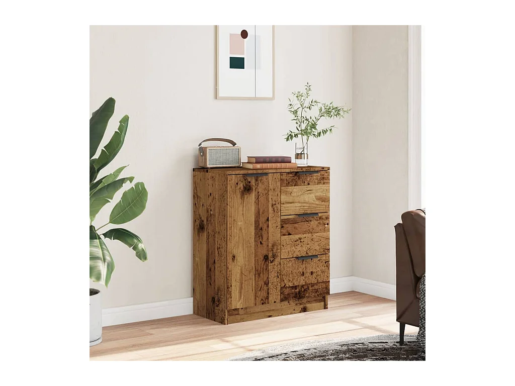 Buffet | Commode à tiroir | Meuble de rangement vieux bois 60x30x70 cm bois d'ingénierie