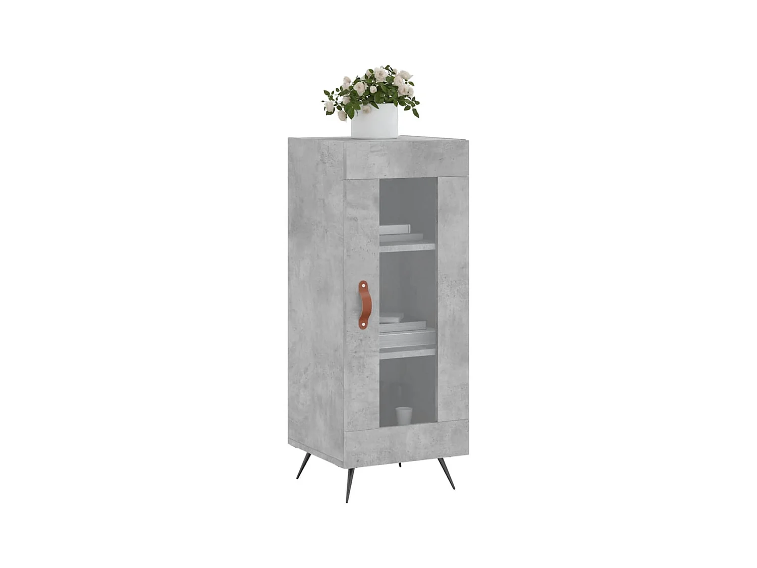 Credenza | Buffet | Armadio Grigio Cemento 34,5x34x90 cm in Legno Multistrato