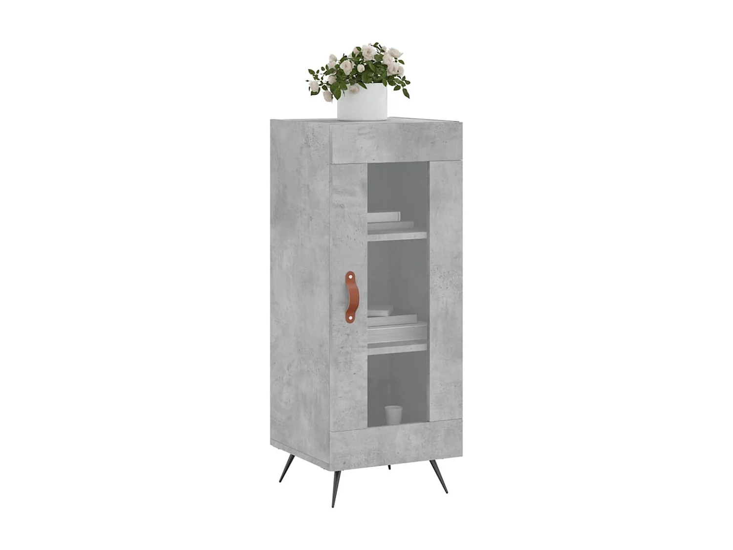 Buffet | Bahut | Meuble de rangement Gris béton 34,5x34x90 cm Bois d'ingénierie